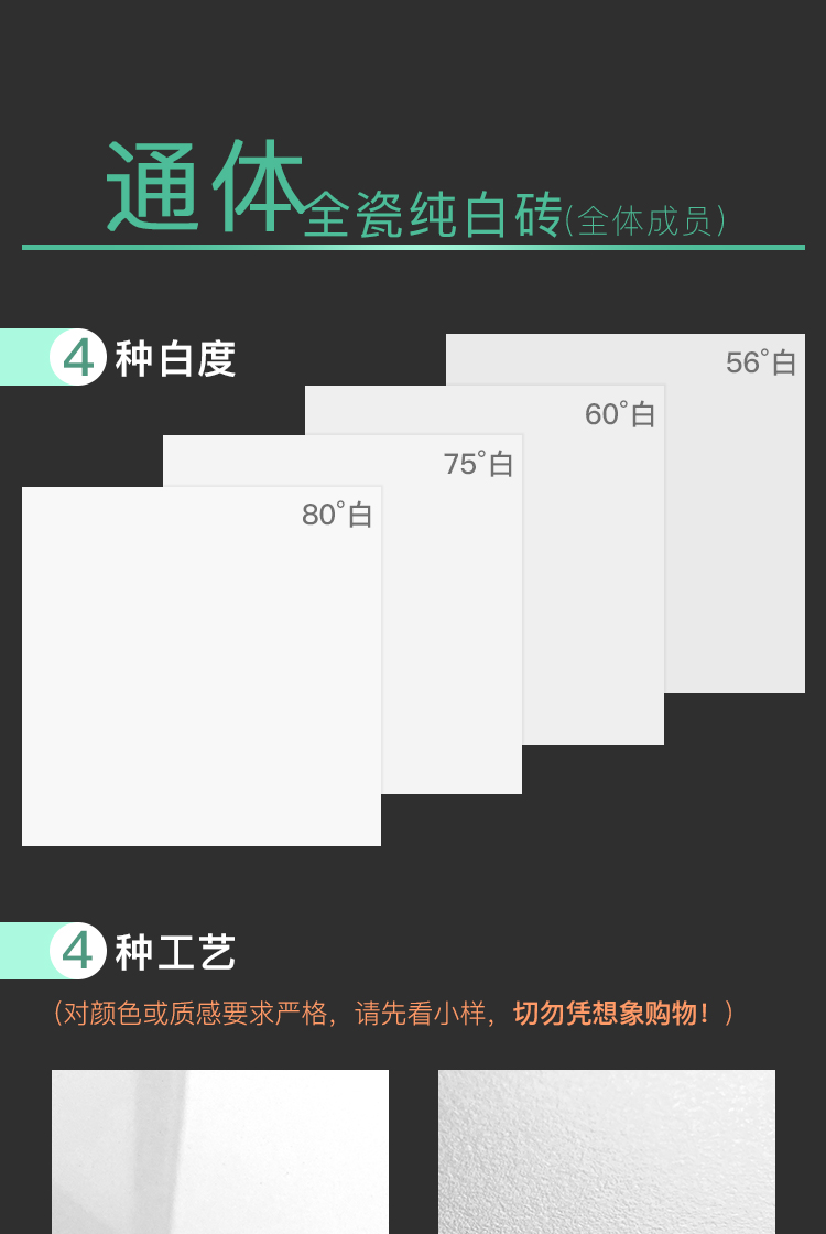 柔光白白色通体瓷砖哑光白地砖轻奢砖冰川白卫生间地板