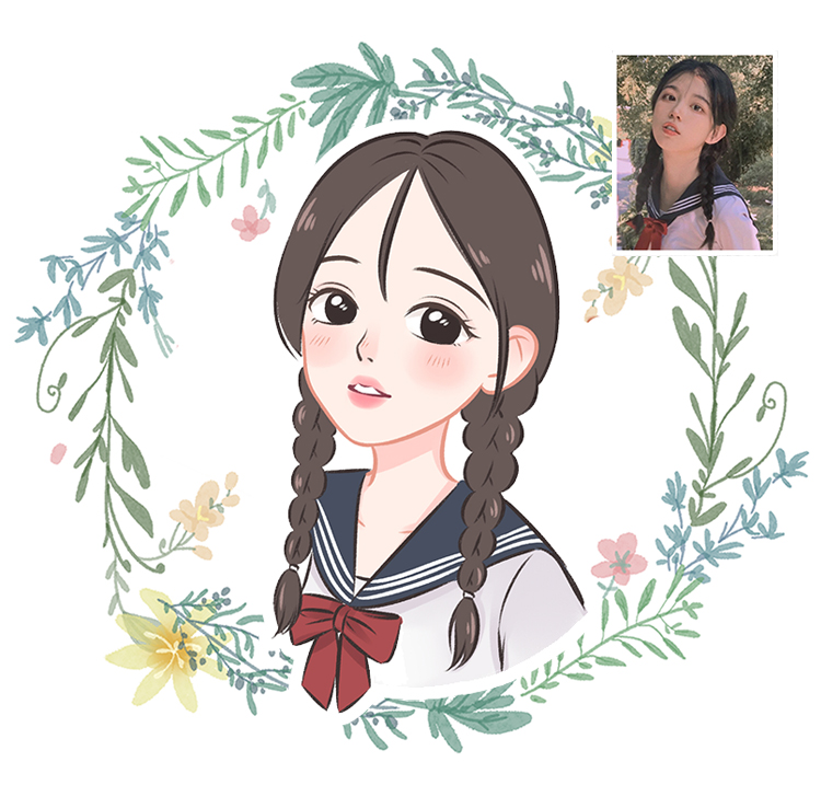 画像q版手绘头像设计情侣卡通人物真人照片动漫人像婚礼漫画画像定制