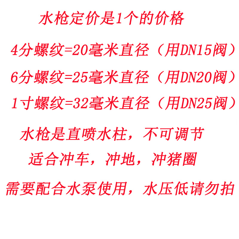 冲猪圈冲车高压水枪头水泵用增压洗车铜喷头直喷水柱式冲地铜喷枪 5