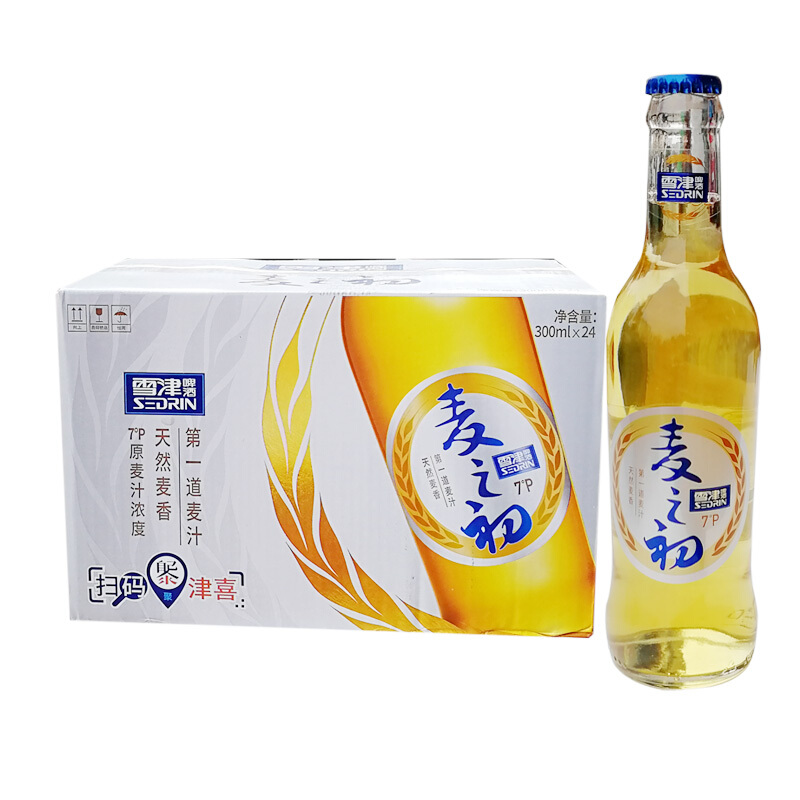 雪津啤酒 300ml*24瓶英博雪津啤酒雪津麦之初 麦汁浓度7度酒精度3.1度