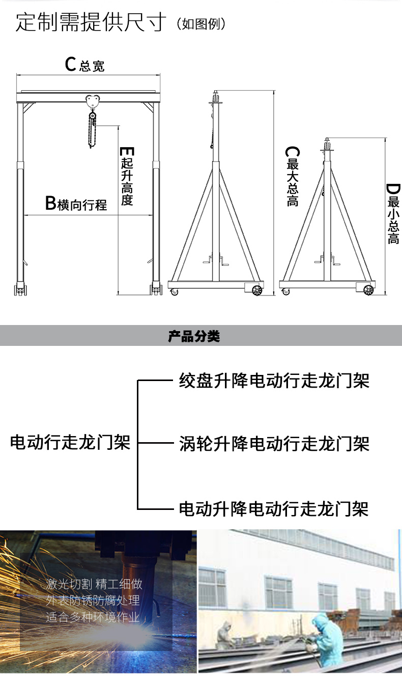 工字钢吊架 龙门架起重提升机家用1/5吨小型 龙门吊 绞盘升降宽3米*