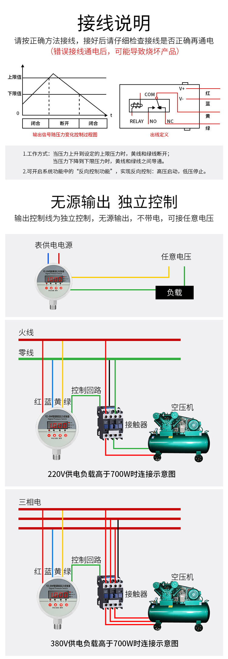 智能不锈钢数显电接点压力表数字压力控制器水泵耐震压力开关01mpa10