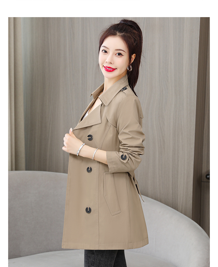 莲悦鑫风衣女短款风衣女2021年春秋装新款气质显瘦英伦风小个子风衣女