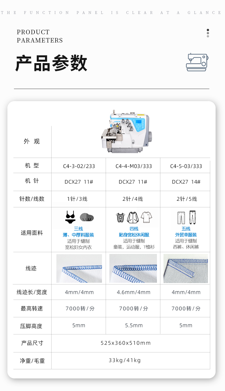 蝴蝶飞人牌杰克缝纫机jack杰克c4电脑工业用缝纫机包缝机高速锁边机