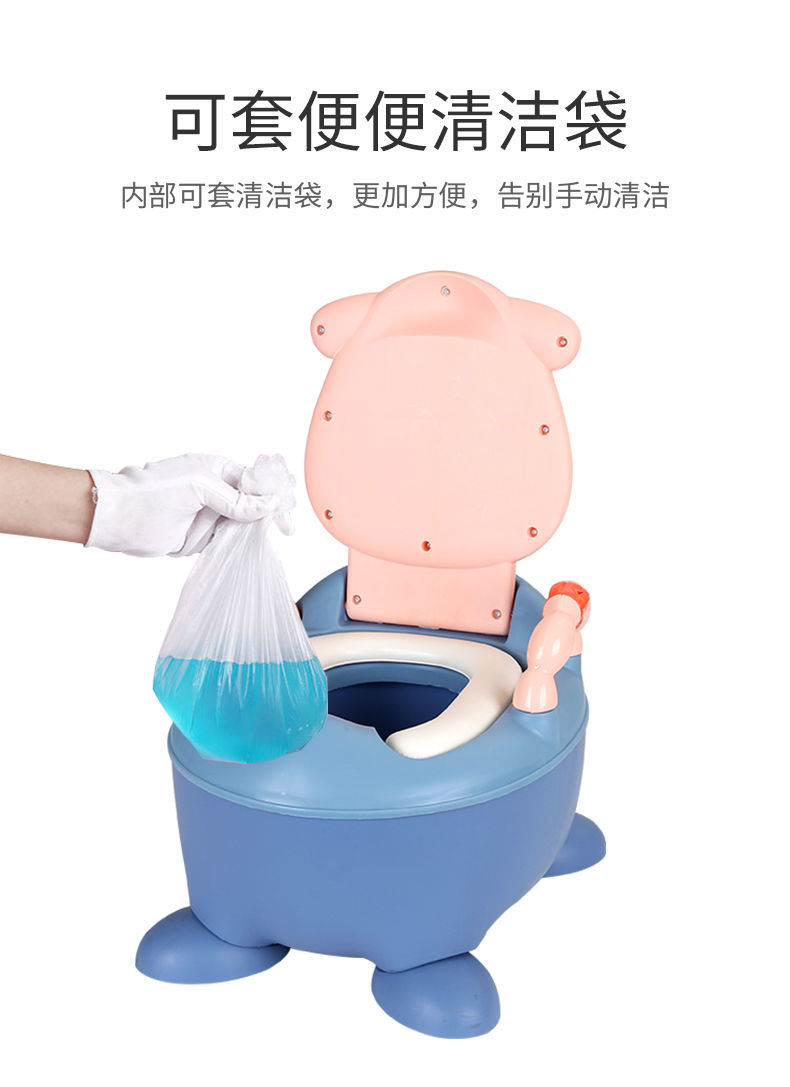 专用便盆尿盆尿桶家用大号粉色送刷子新颜色软垫款14岁使用垃圾袋50
