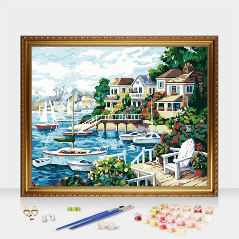 diy数字油画客厅风景花卉别墅减压手工填色手绘涂色油画装饰50655062