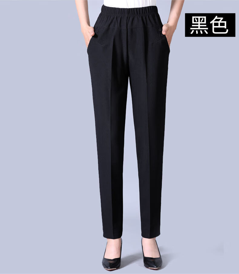 中年女裤冬季女士高腰妈妈加绒加厚妈妈中老年外穿春秋裤子没有花型时