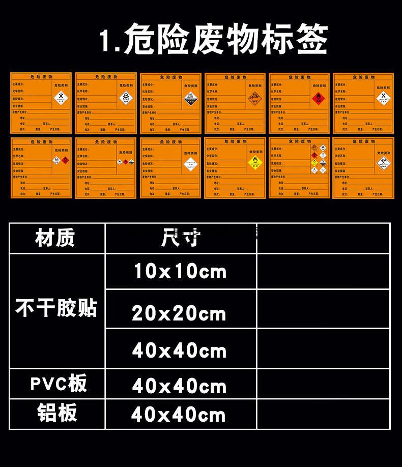 小米mi生态家居同款危险废物警示牌危险品危废标签废机油油漆桶漆渣擦