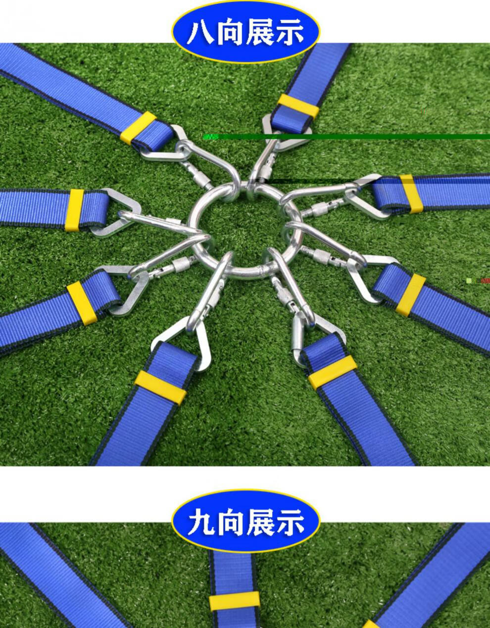 趣味拔河绳幼儿园儿童成人比赛多人多向三角多项游戏活动粗麻绳子九向