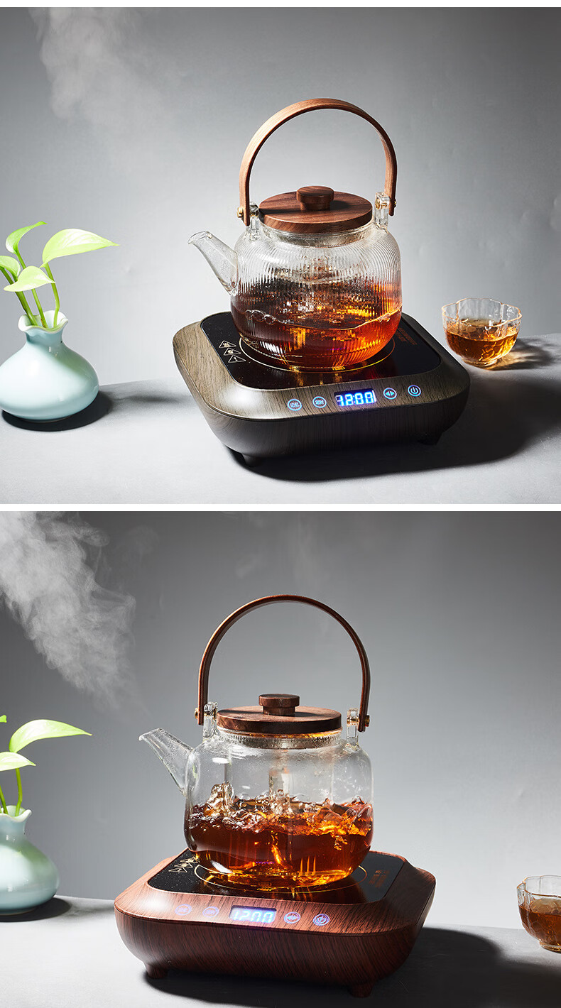【高端轻奢】玻璃煮茶壶烧水壶泡茶壶自动蒸茶器电陶