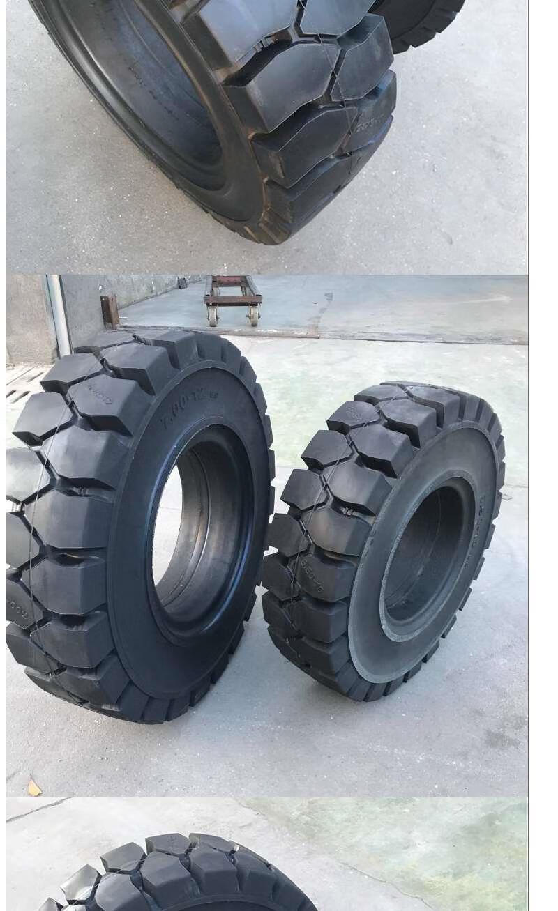 叉车实心轮胎朝阳前进正新杭叉合力335吨前轮28915后轮6501065010加强