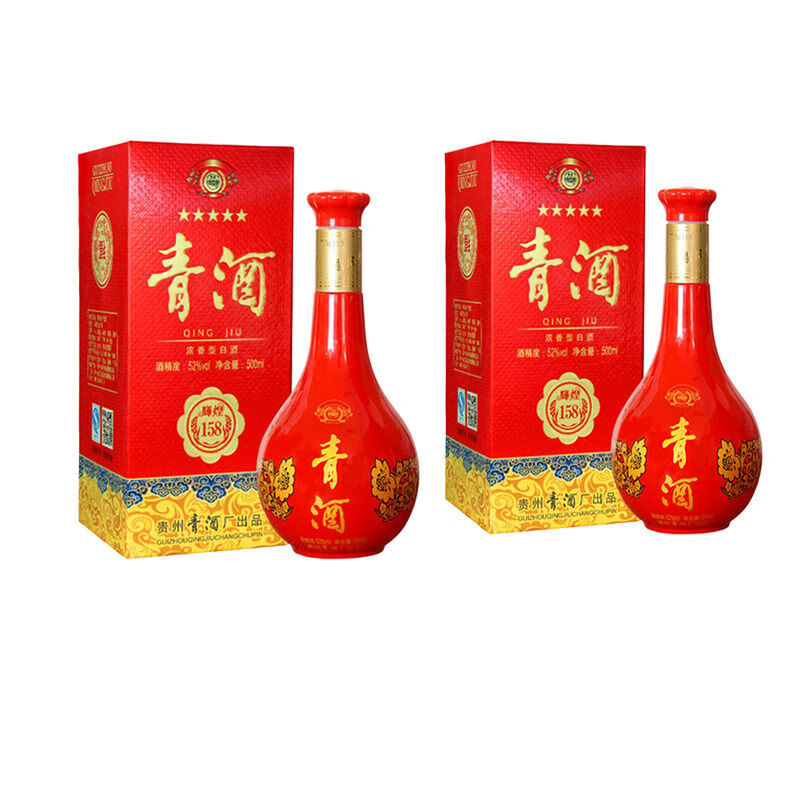 青酒贵州500ml6贵州青酒辉煌158五星青酒纯粮食浓香型白酒52度500ml红