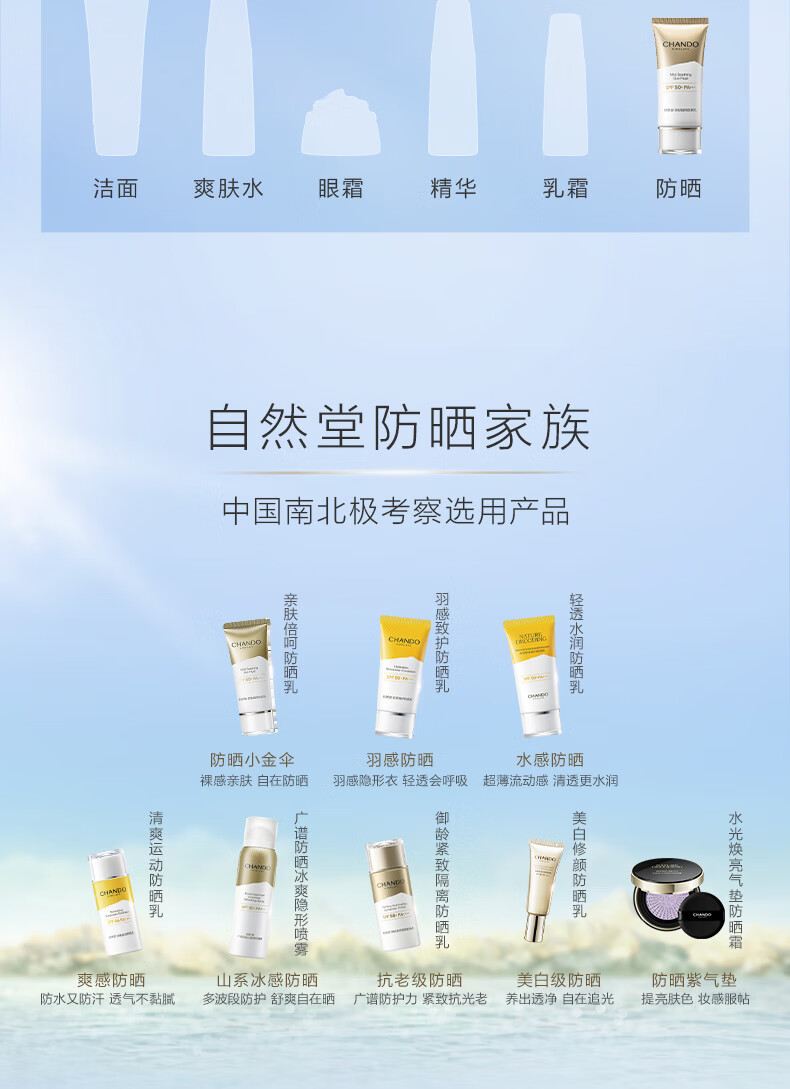 自然堂防晒霜小金伞高倍防晒隔离防水防汗过敏肌适用轻薄不油腻户外旗舰 亲肤倍呵防晒乳SPF50+PA+++50mL
