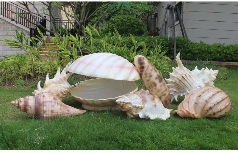 钢大海螺仿真贝壳雕塑海洋馆道具装饰工艺品巨型摆件小海螺a款25cm