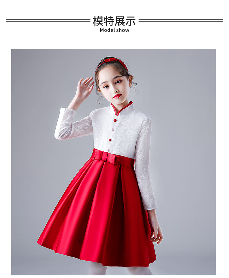 小学生演讲比赛服装儿童合唱服演出服合唱演出服装女比赛礼服朗诵演讲