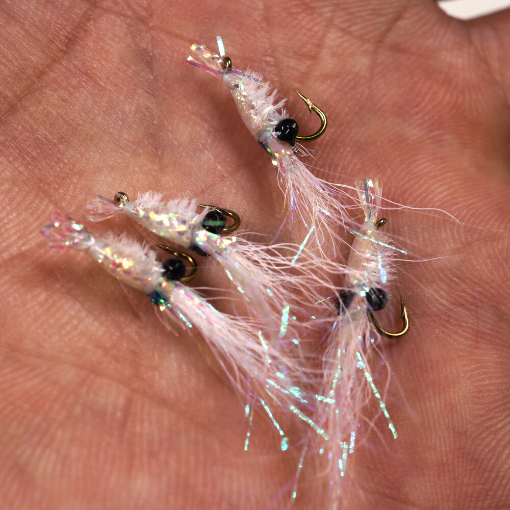 仿生冰丝银甲虾毒虾飞蝇钩翘嘴鳡鱼青梢红尾鲈鱼鳜鱼通杀路亚假饵定制