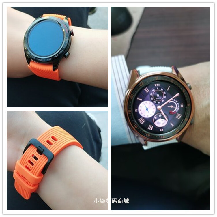 三星gears3s446mm硅胶表带galaxywatch345mm智能手表运动腕带深蓝色大