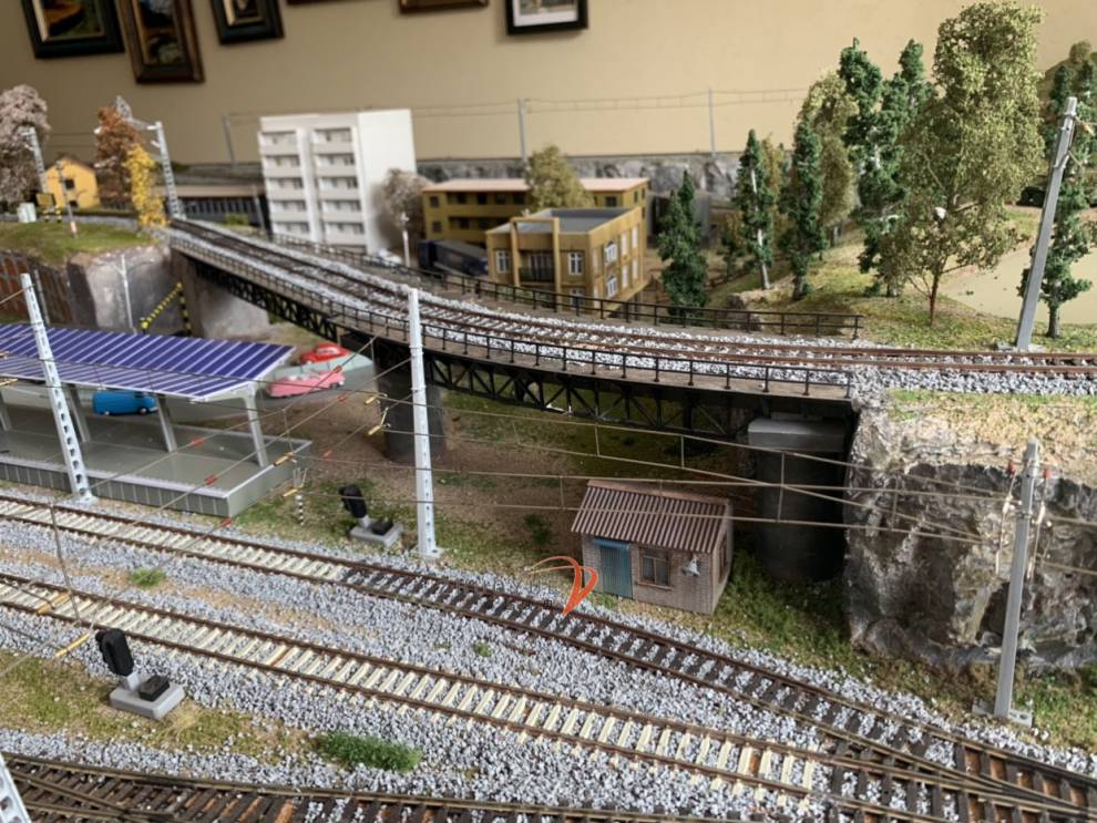 铁路周边场景模型火车内燃机车模型187建筑场景沙盘周边搭配弯曲铁路