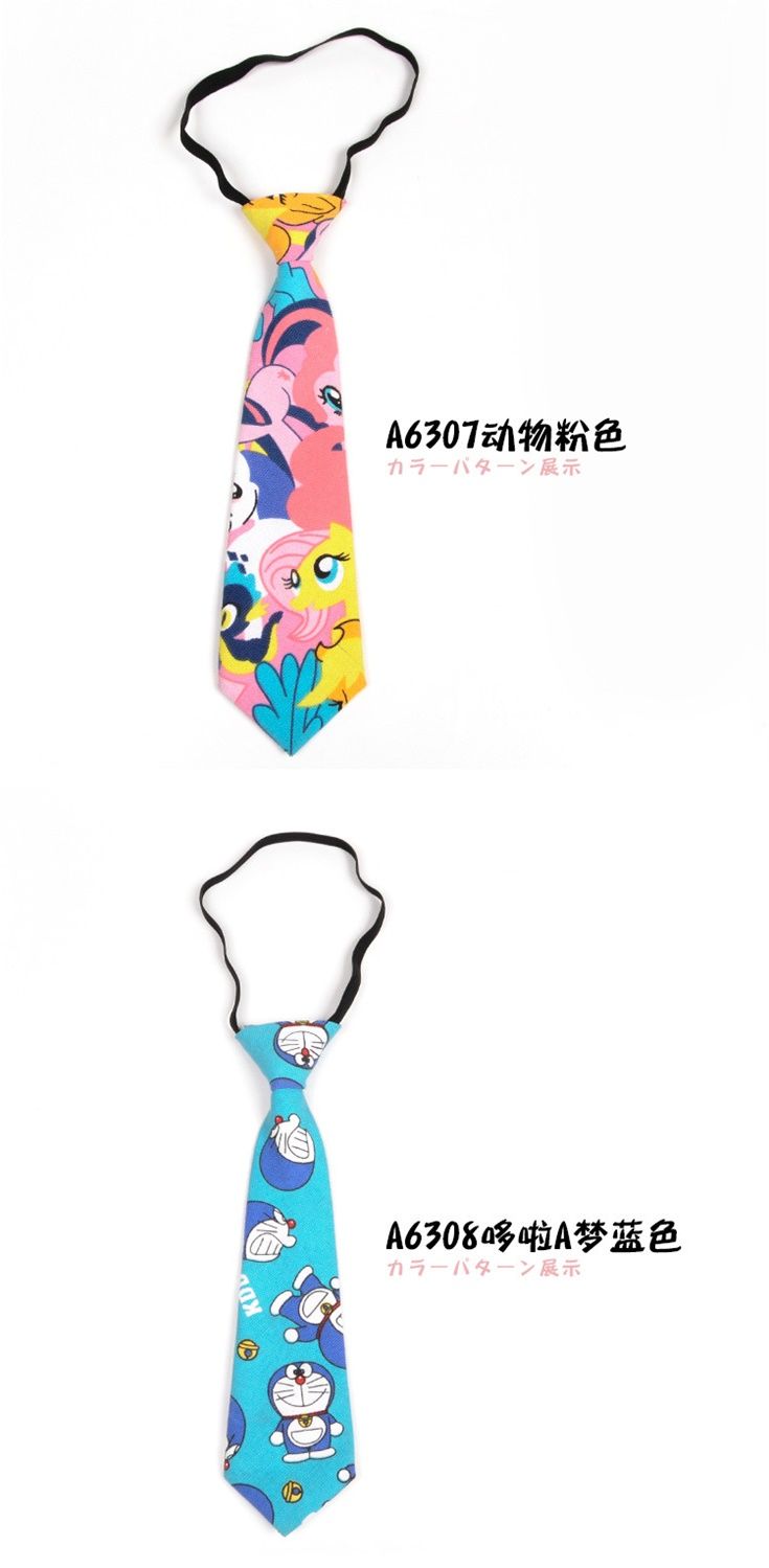 香溪里儿童领结小领带女生卡通趣味可爱儿童装饰短款a6314史努比蓝色