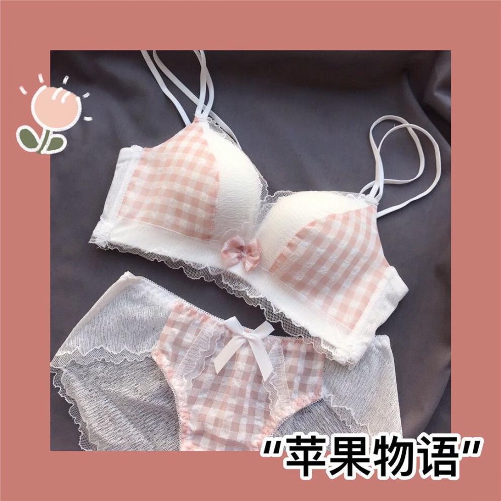 好品质女士文胸日系性感内衣少女无钢圈调整型文胸套中薄款女黑色套