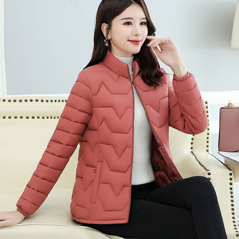 时尚保暖羽绒棉服女2021新款洋气秋冬季外套妈妈装棉袄女短款大码女装