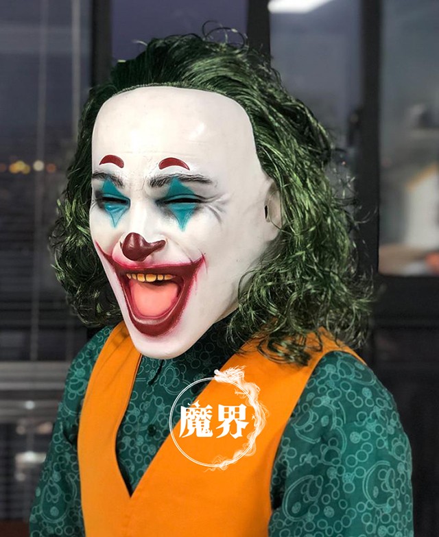 joker小丑面具微笑恐怖男全脸cos套头面具万圣节抖音网红小丑回魂头套