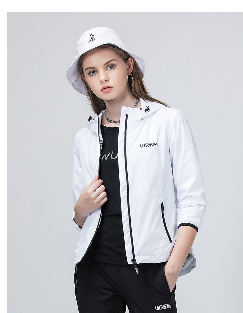 特步运动外套女2020新款双层风衣连帽外套女装防风防晒运动上衣fx