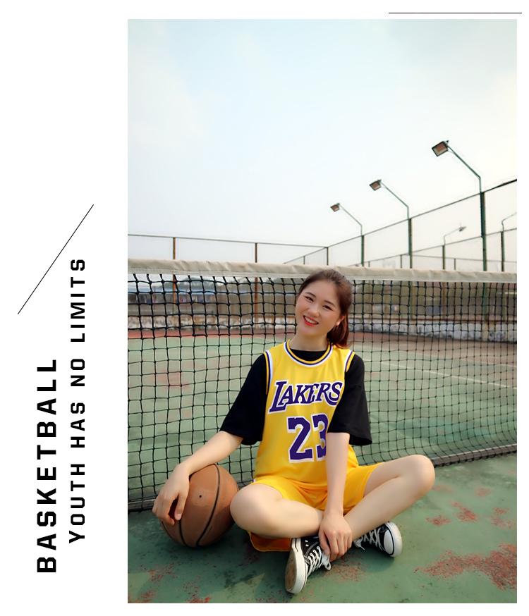 fortlex女生湖人篮球服套装詹姆斯科比球衣运动比赛服
