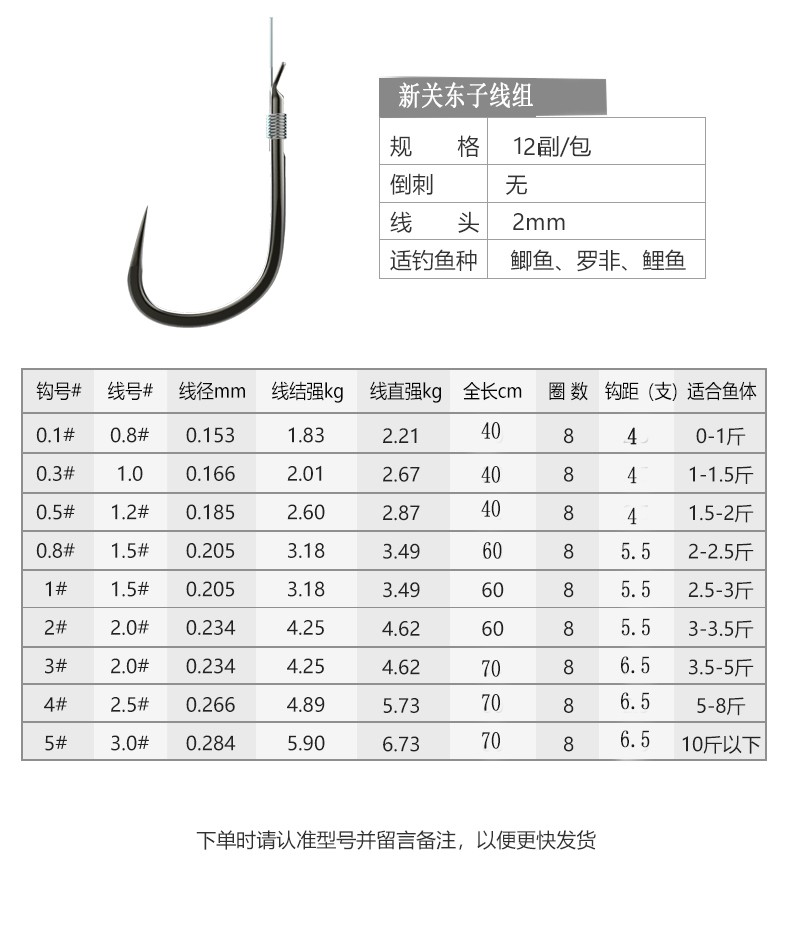 化氏仕挂2019新款竞技子线组双钩化绍新成品线组鱼钩套装新关东伊势尼