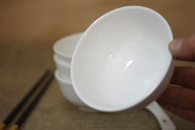 酒店陶瓷米饭碗小白碗汤碗白瓷白色小碗米饭碗汤粉碗6寸汤碗