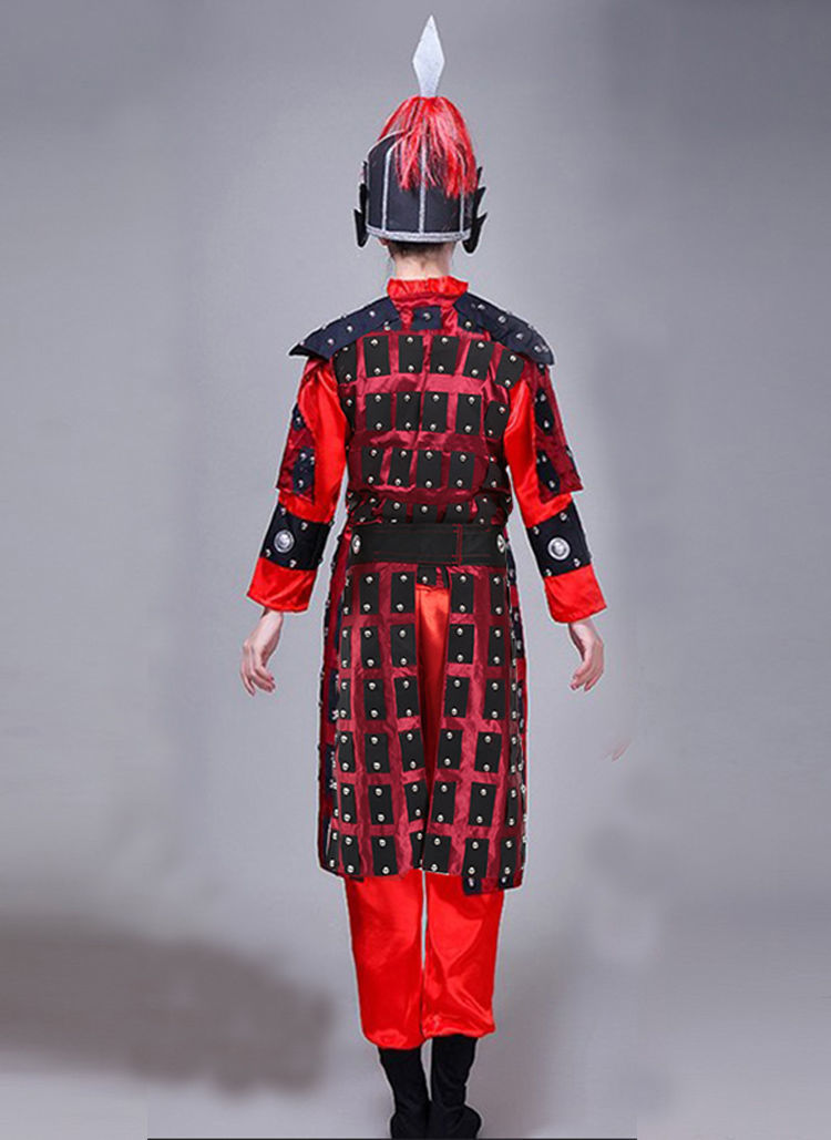 古代服装古装汉服古代将军盔甲红色演出儿童成人岳飞花木兰古代士兵