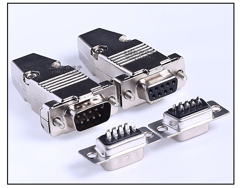工业级车针3u镀金db9插头焊接头9芯 9针rs232串口焊线式公头母头/y 单