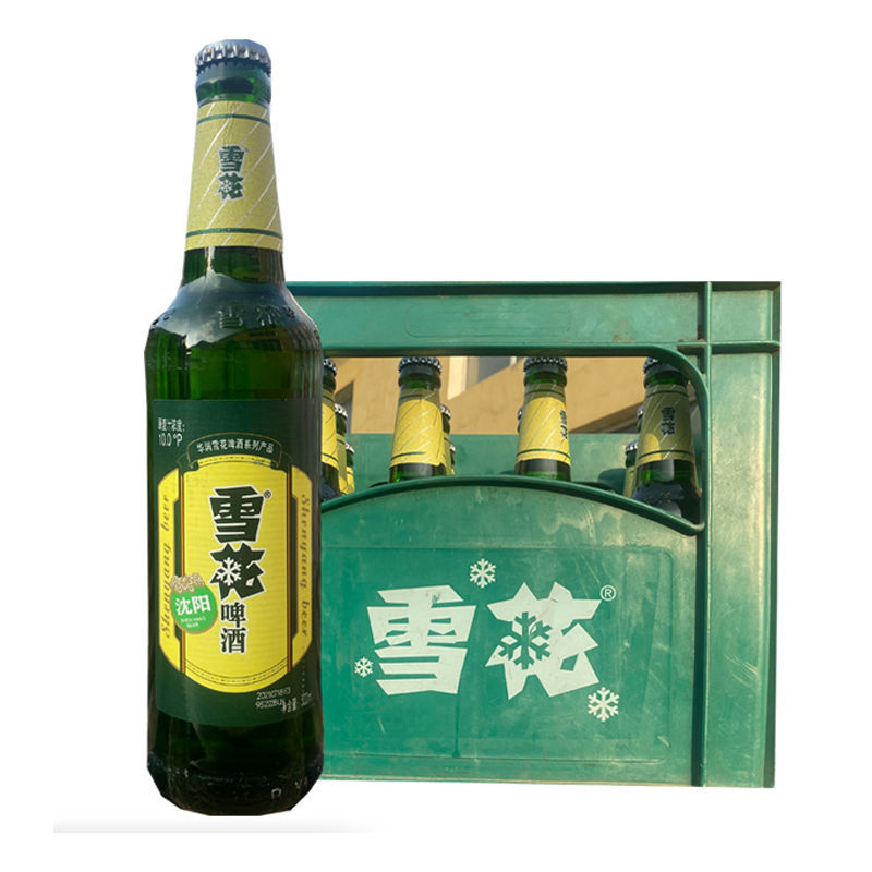 沈阳老雪花啤酒绿牌10度大瓶装500ml12瓶沈阳特产500ml6瓶