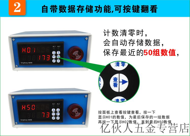 工业计数器电子自动感应数显输送带点数机流水线计件记数器定制黑色st