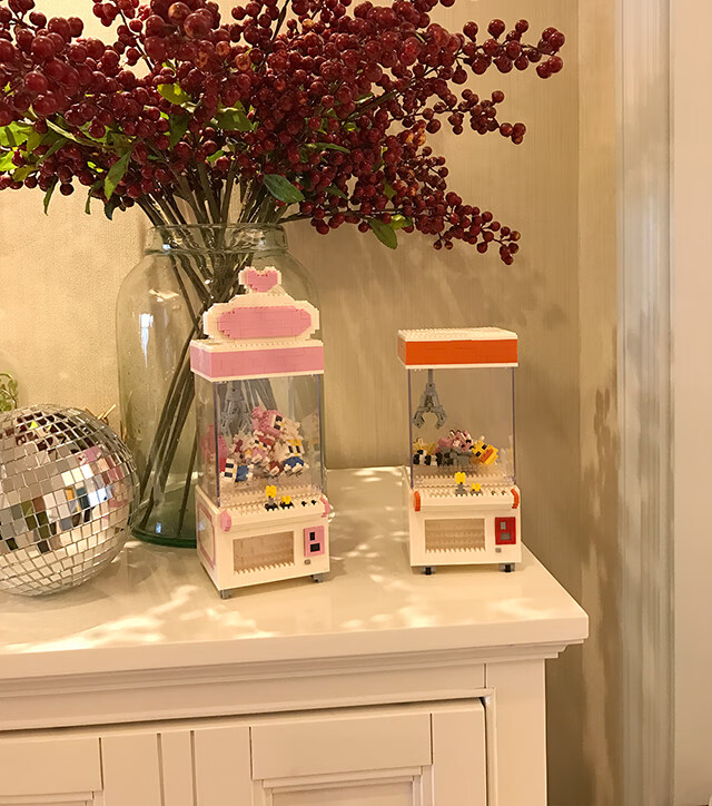 乐高lego生日蛋糕摆件微型夹娃娃机积木蛋糕粉城堡小颗粒拼装创意摆件