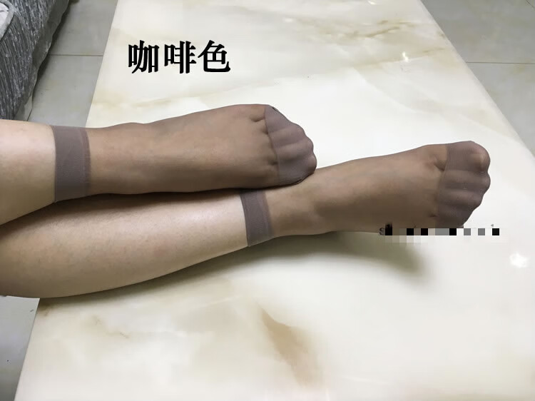 夏天袜子单丝袜女薄款短袜性感肉色透明仿水晶丝防勾丝对对黑色袜 肤