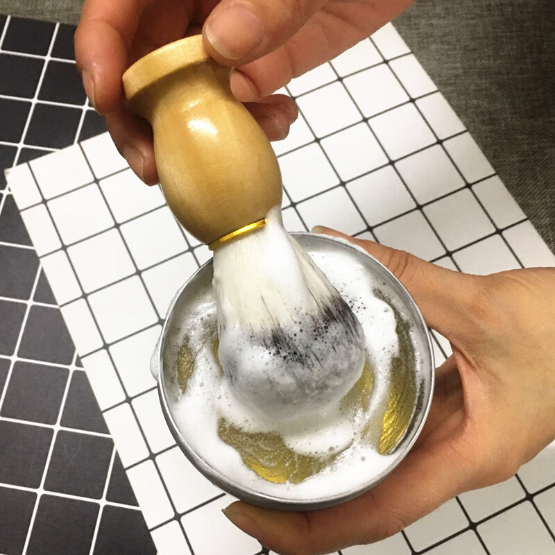 【配胡刷】刀片剃须泡沫刮胡膏剃须膏胡刷子软化胡须刮胡子套装膏固体剃须皂