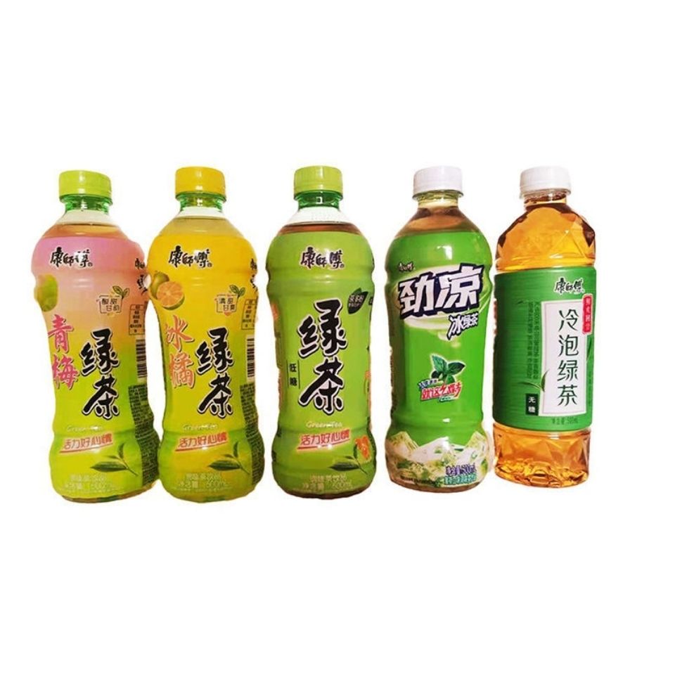 康师傅绿茶500ml15瓶康师傅绿茶青梅绿茶冰橘绿茶冷泡绿茶劲凉冰绿茶4