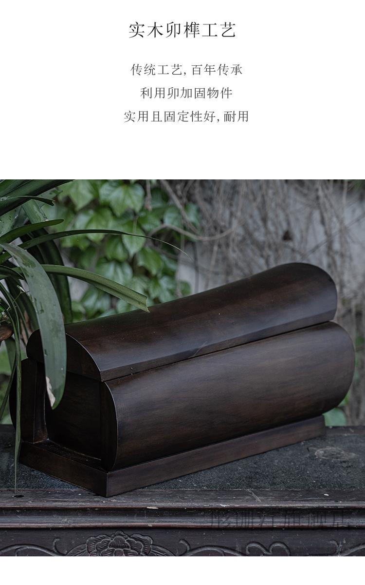 棺材土葬实木棺材笑孝老式棺材紫檀木迁坟土棺金丝楠木骨灰盒全实木无
