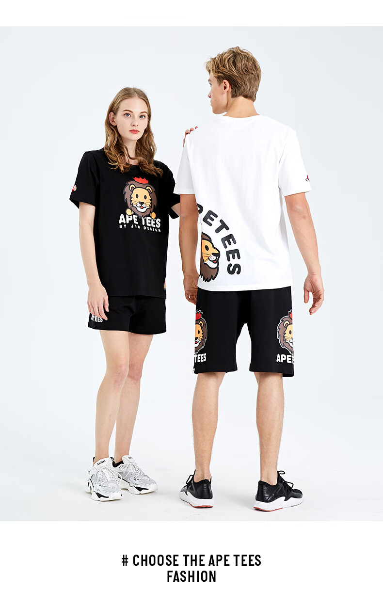 品牌: ape tees 商品名称:安逸猿ape短袖t恤女2020夏季新款狮子印花