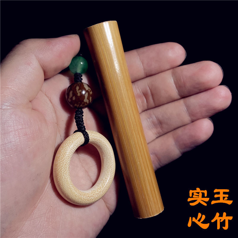实心竹手把件老料文玩男士随身把玩竹棍竹棒异形包浆玉竹刻字圣诞礼物
