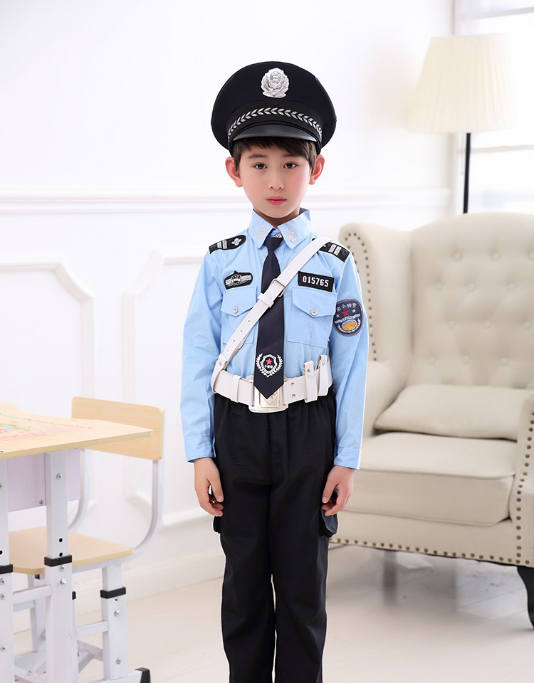 儿童警察服警官衣服幼儿园小交警舞蹈表演小黑猫警长演出服装男短款四