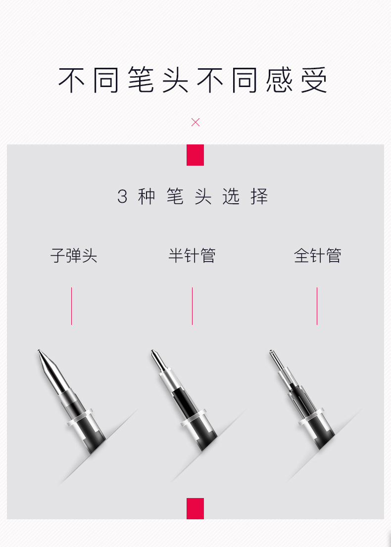 得力文具中性笔芯按动子弹头全针管0.5/0.