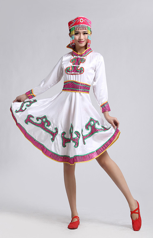 蒙古族女装少数民族舞蹈服装蒙古族舞台装蒙族舞服饰女款修身显身材