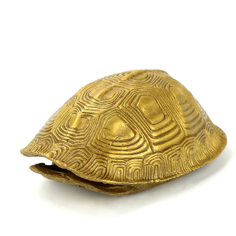 盛凡 铜乌龟壳占卜占卦用品六爻算卦工具 小号花纹(黄色)送6枚乾隆