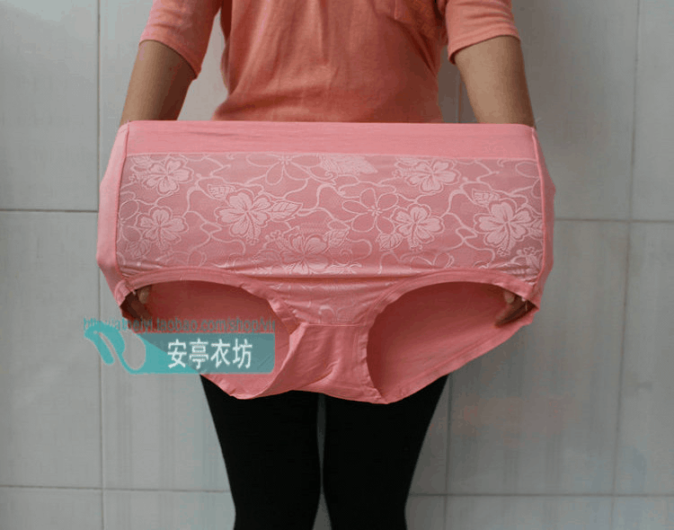 大码内裤女胖mm200斤高腰莫代尔竹纤维中老年女式加肥大妈妈内裤 3条