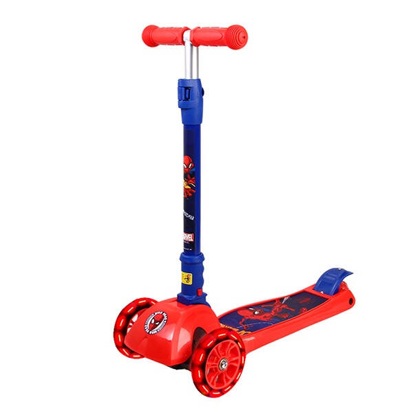 迪士尼Disney儿童滑板车小孩玩具车摇摆车脚踏车闪光可折叠升降3-8岁蜘蛛侠