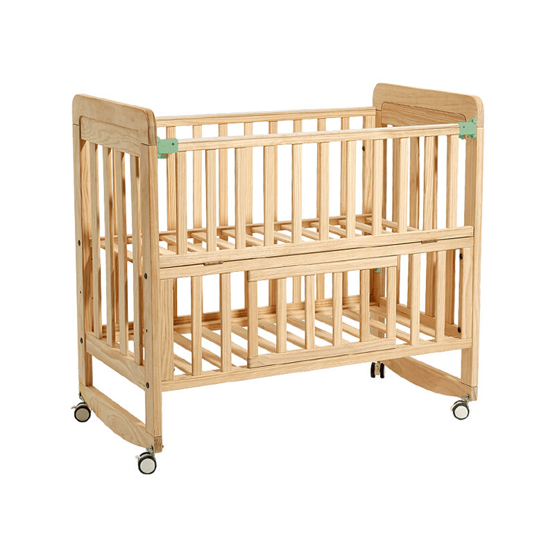 babycare 婴儿床 宝宝实木拼接大床 多功能新生儿摇篮床bb床 蒙柯婴儿床-plus