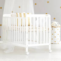 qborn 贝影随行 婴儿床多功能环保实木白漆儿童床可拼接宝宝床bb床婴儿床