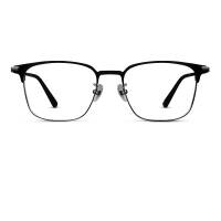 海伦凯勒眼镜架 率性文雅眉线框眼镜框架 可配近视眼镜 H58076C1M哑黑框 配1.61防蓝光 0~500